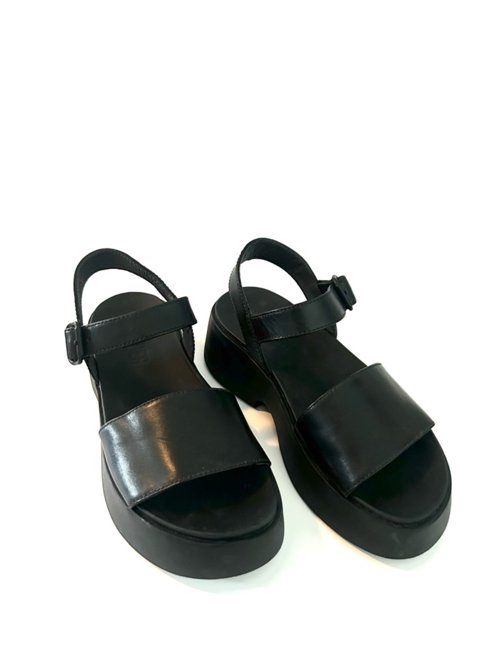 CAMPER Women's Black Platform Ankle-Strap Sandals